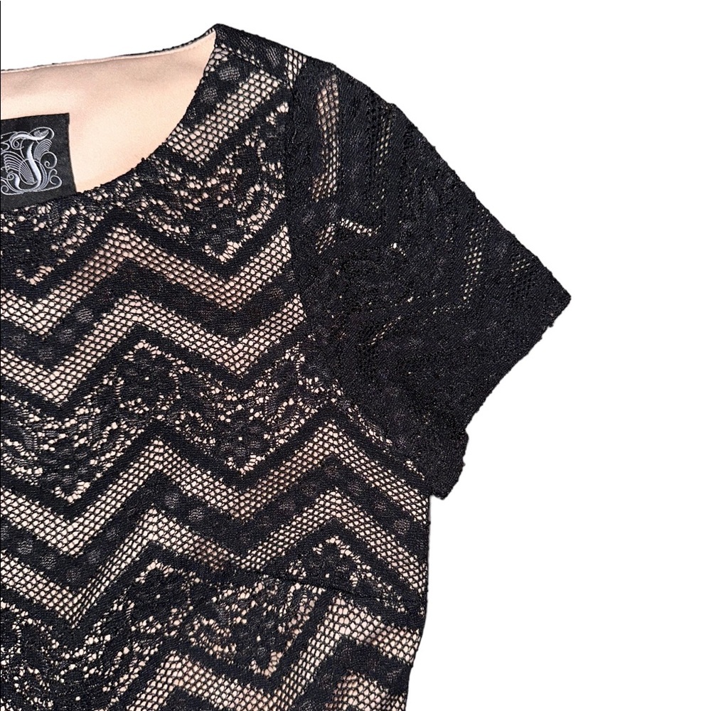 JAX Lace Overlay Ruffle Bottom Dress - Picture 4 of 6